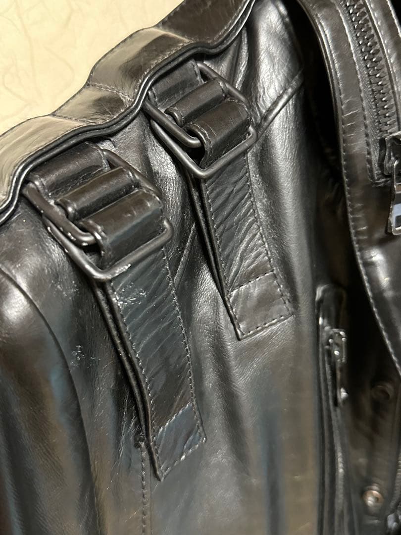 バルマンBALMAIN 黒レザーライダースジャケット サイズ52