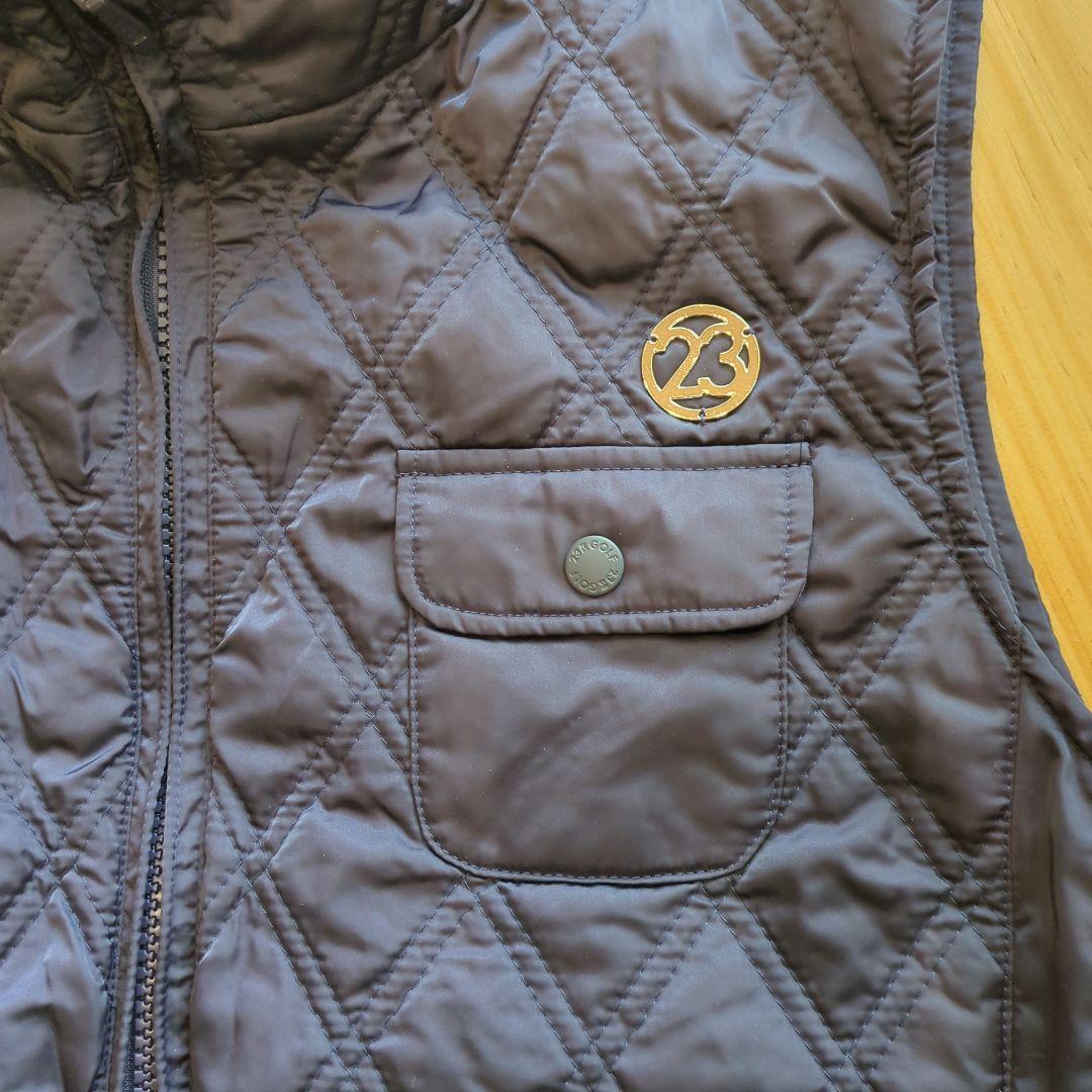 ２３区GOLF　ネイビー キルティング ノースリーブワンピース