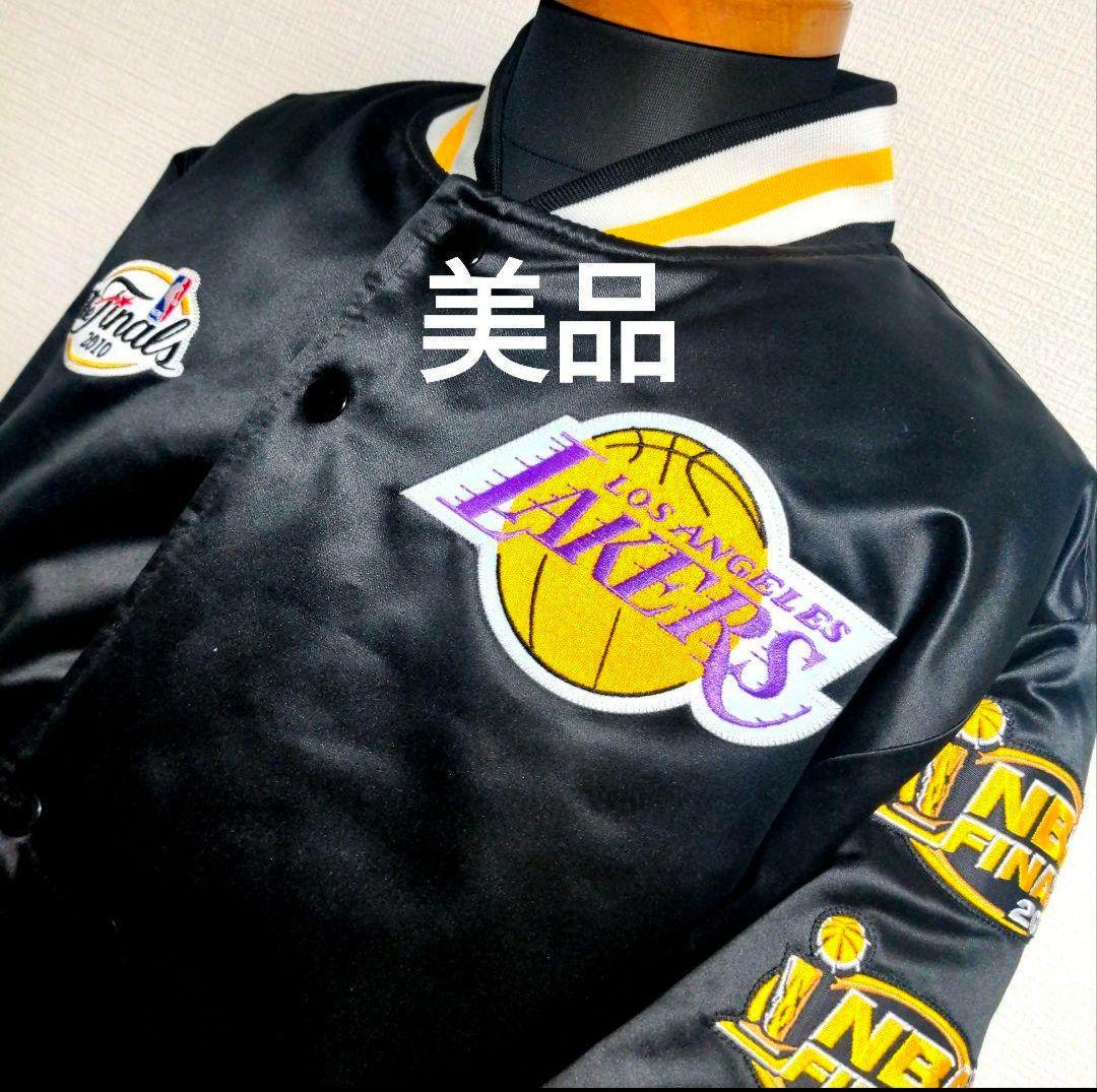 cq37 美品 NBA LAKERS スタジャン 黒 メンズ3Lサイズ相当