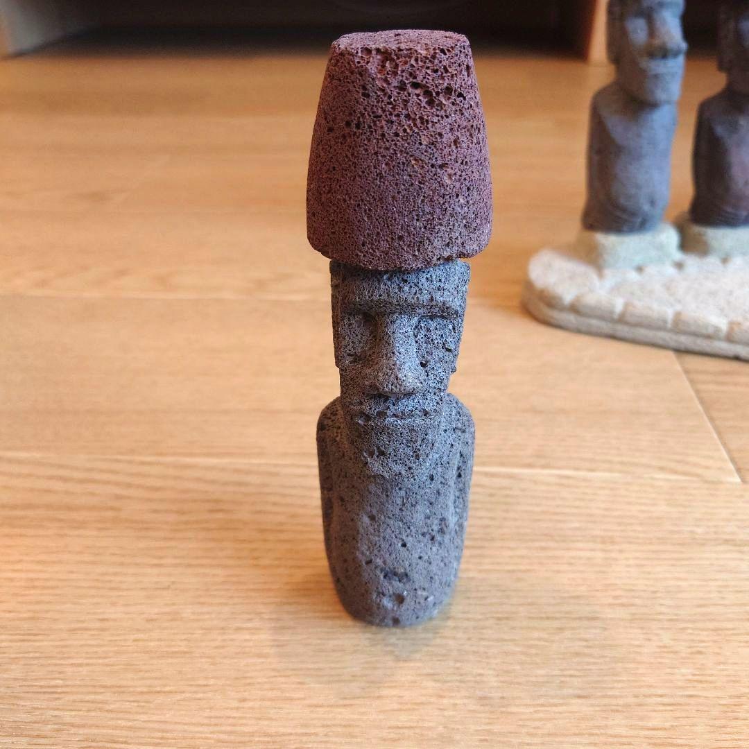 イースター島のモアイ像 置物7体＆台座