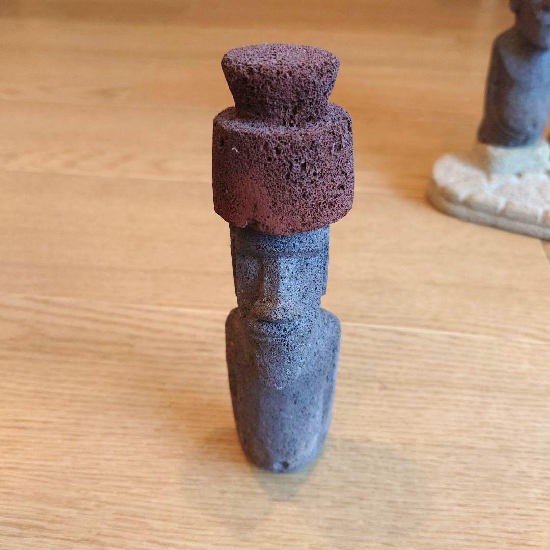 イースター島のモアイ像 置物7体＆台座