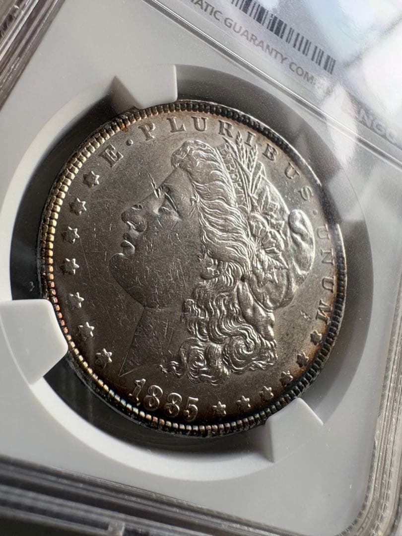 【銀貨保証】1885年銘　モルガンダラー銀貨　NGC鑑定　AU判定