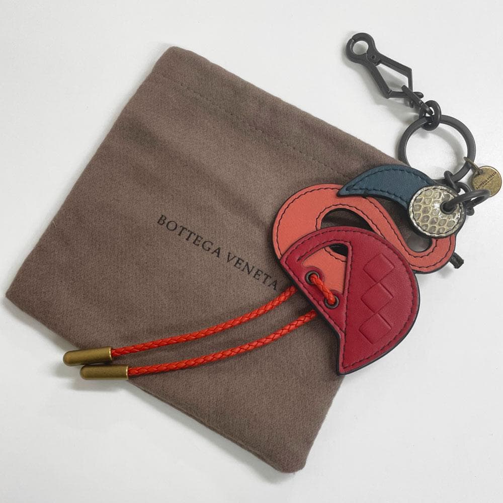 未使用　BOTTEGA VENETA　フラミンゴ　バッグチャーム　キーリング