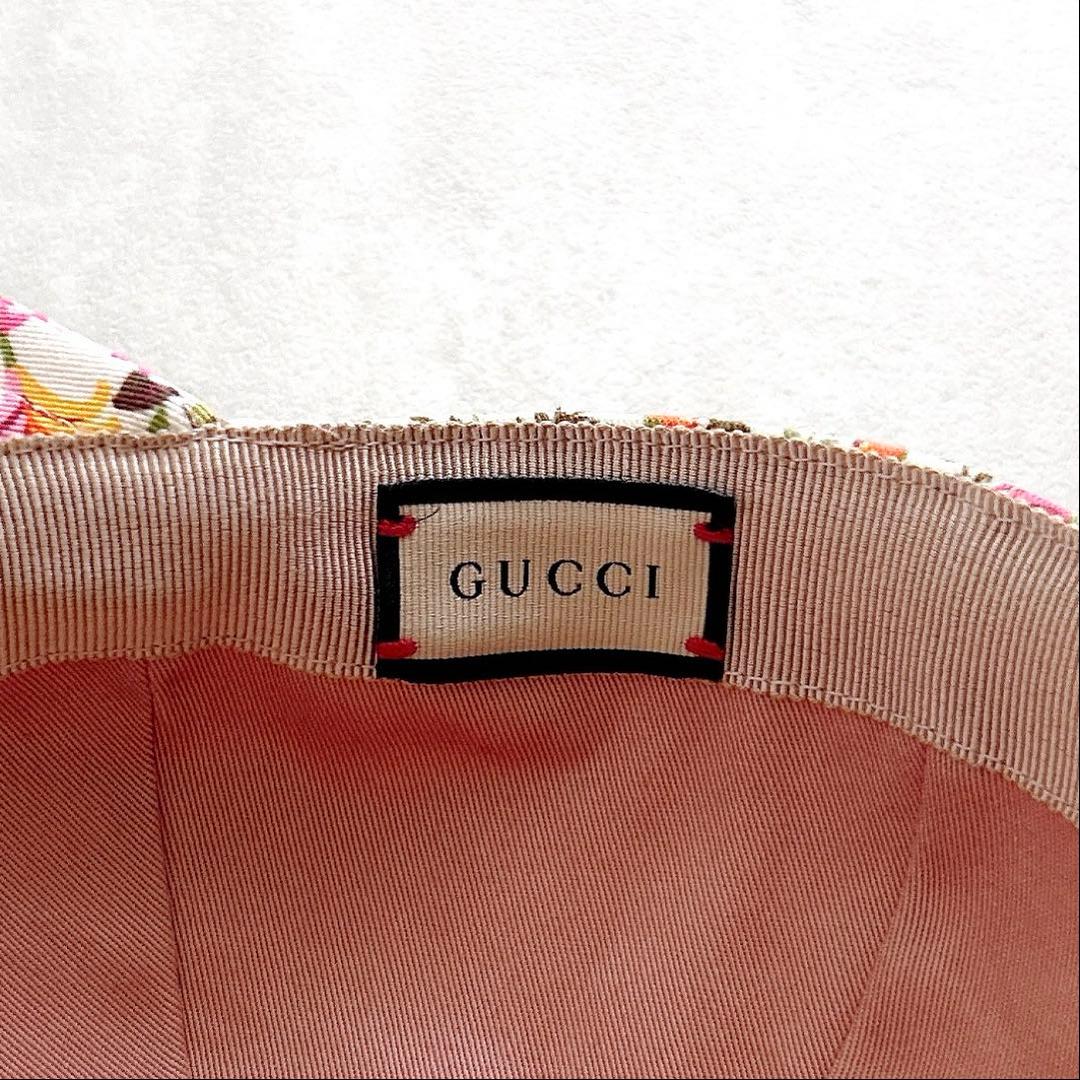 美品✨現行グッチ　フローラル　FLORAL PRINT HATキャップボタニカル