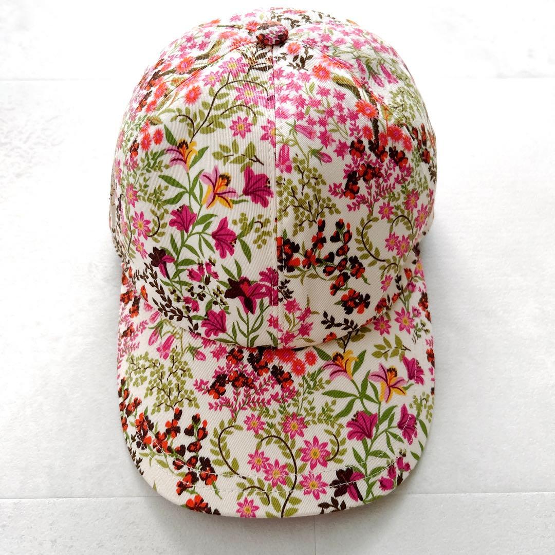 美品✨現行グッチ　フローラル　FLORAL PRINT HATキャップボタニカル