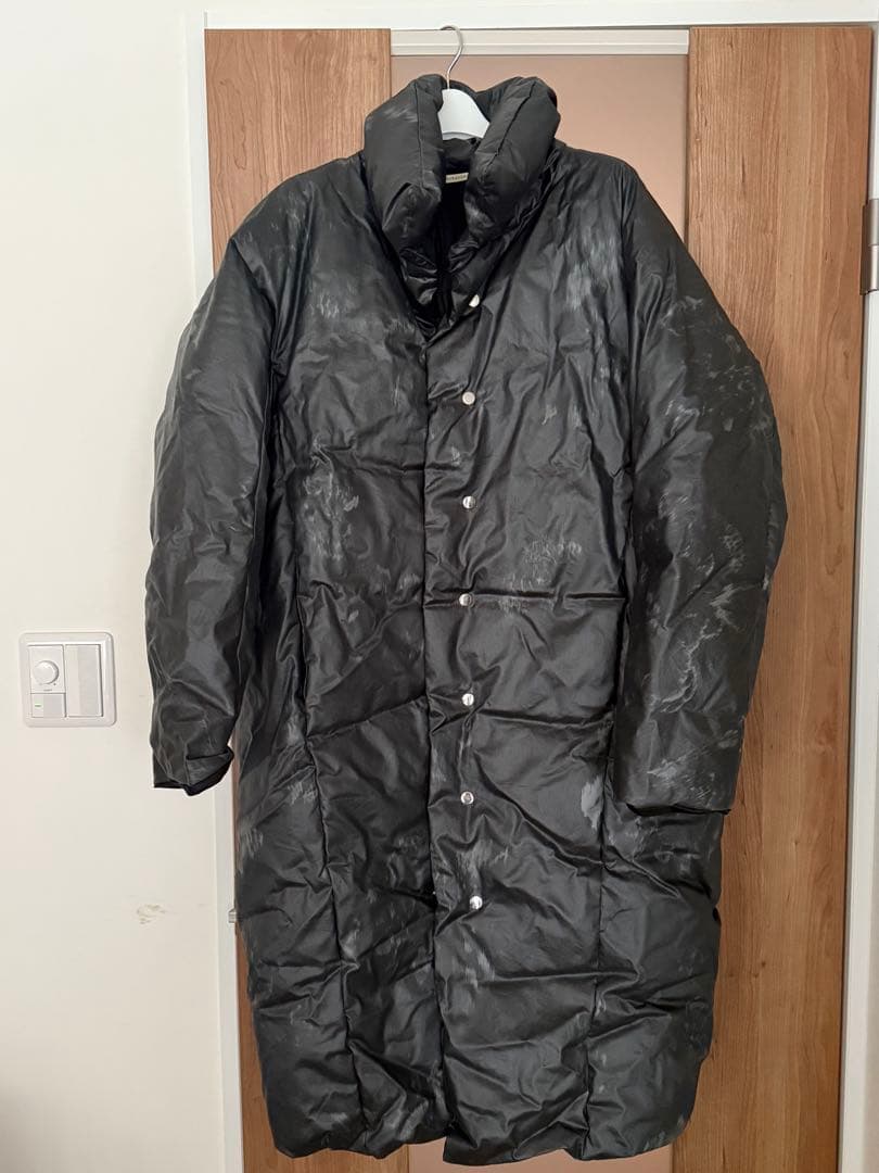 HARUNOBUMURATA ロングダウンジャケット ブラック深グリーン