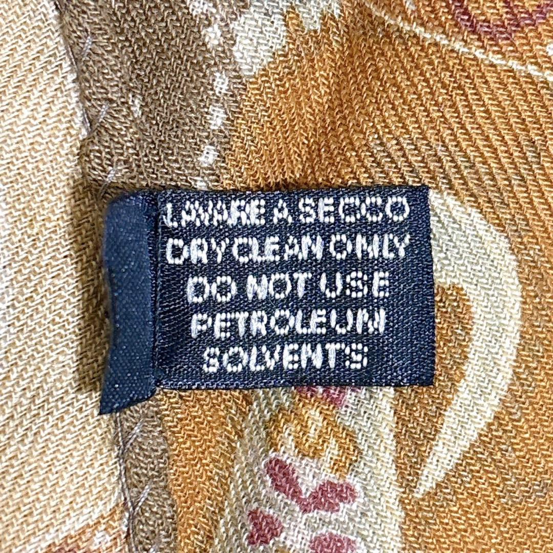 美品 ETRO エトロ スカーフ ウール混シルク ペイズリー柄 イタリア製