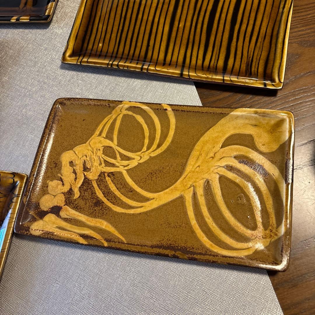 Ｋ*o様 スリップウェア　角皿　５枚セット