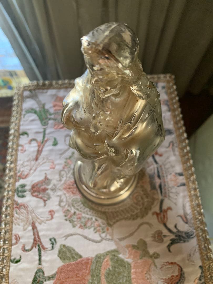 フランス製アンティーク　激レア・メーキュリーガラス聖心キリスト立像！