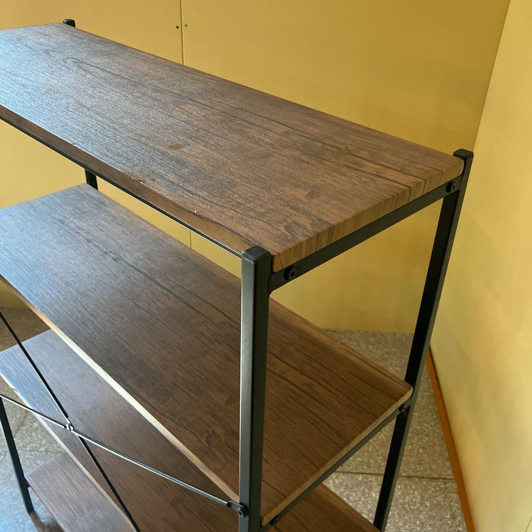 Salut!　サリュ オールドアイアンラックワイド4段シェルフ　ディスプレイ棚