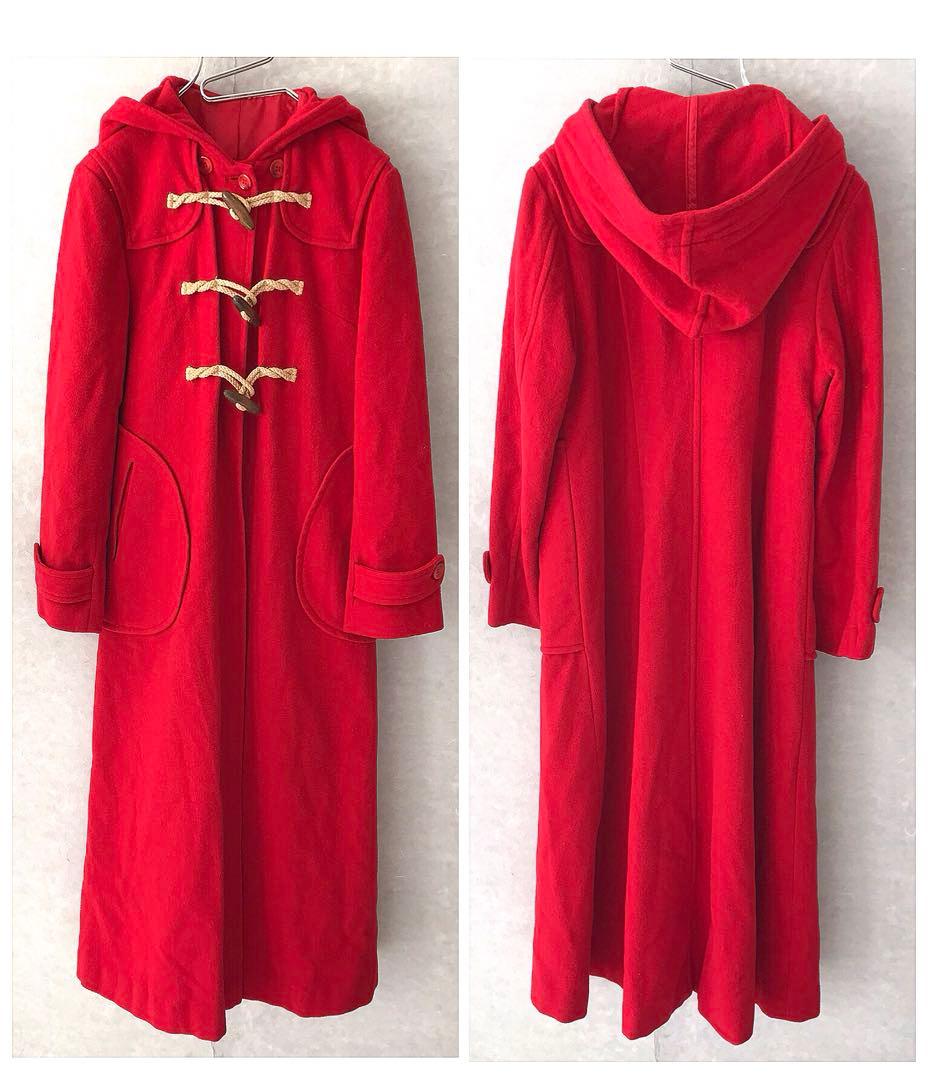 90s ダッフルコート ロングコート レア ヴィンテージ レッド L程