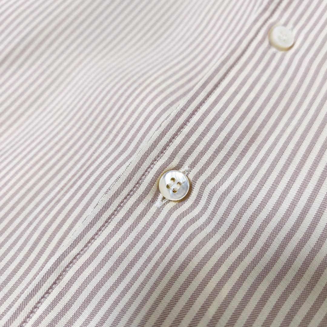 美品✨ロロピアーナ シルク100% ストライプシャツ ベージュ M