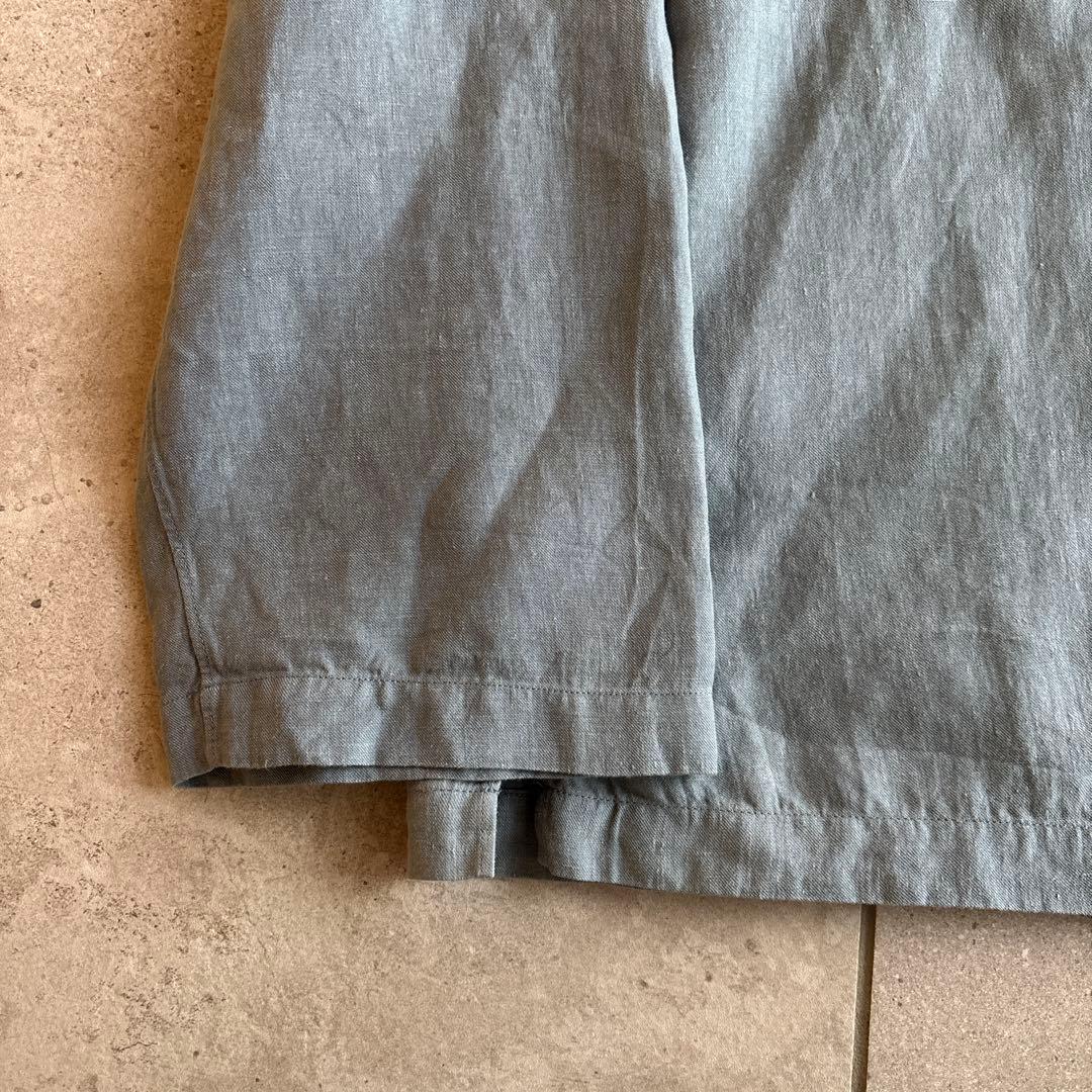 美品AURALEEリネンシャツオーラリー春物SSライトブルー