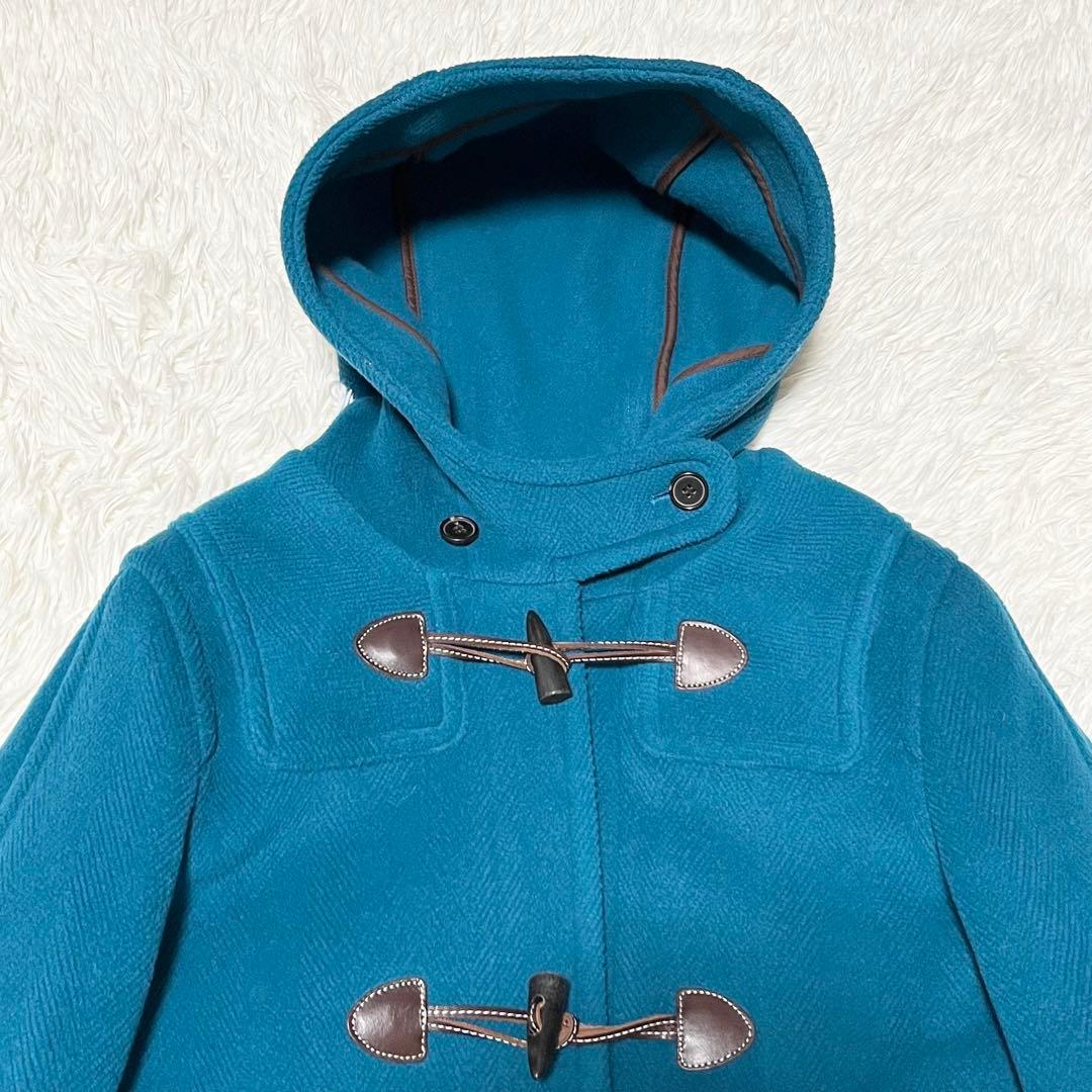 OLD ENGLAND ダッフルコート　ヘリンボーン ライナー付 牛革 ブルー