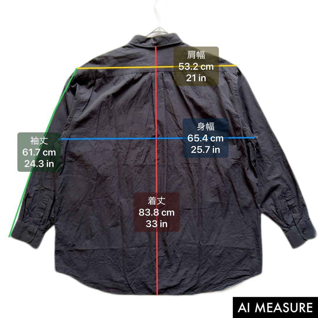 24SS✨️5サイズ COMOLI コモリシャツ コットン レギュラーカラー 黒