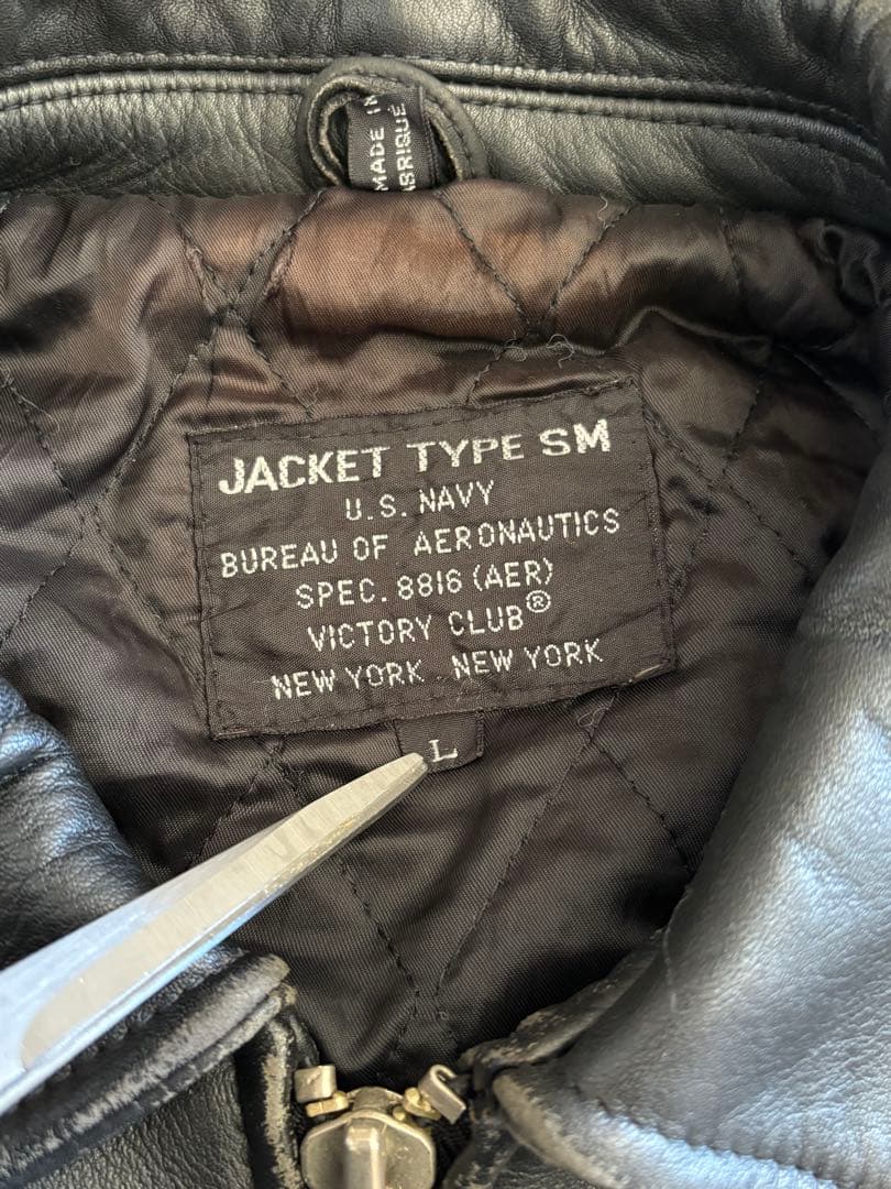 US NAVY.Spec 8816ブラックレザーライダージャケット