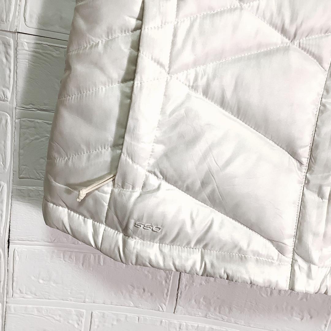 ○パタゴニア ダウンベスト キルティング フルジップ 刺繍ロゴ ホワイト 白 S