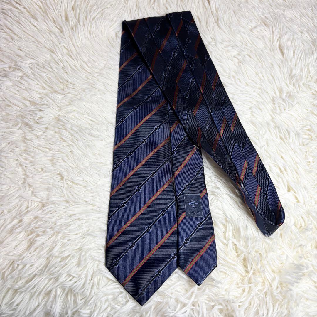 ✨現行✨【ほぼ未使用】GUCCI ネクタイ　GG柄　イターロッキング