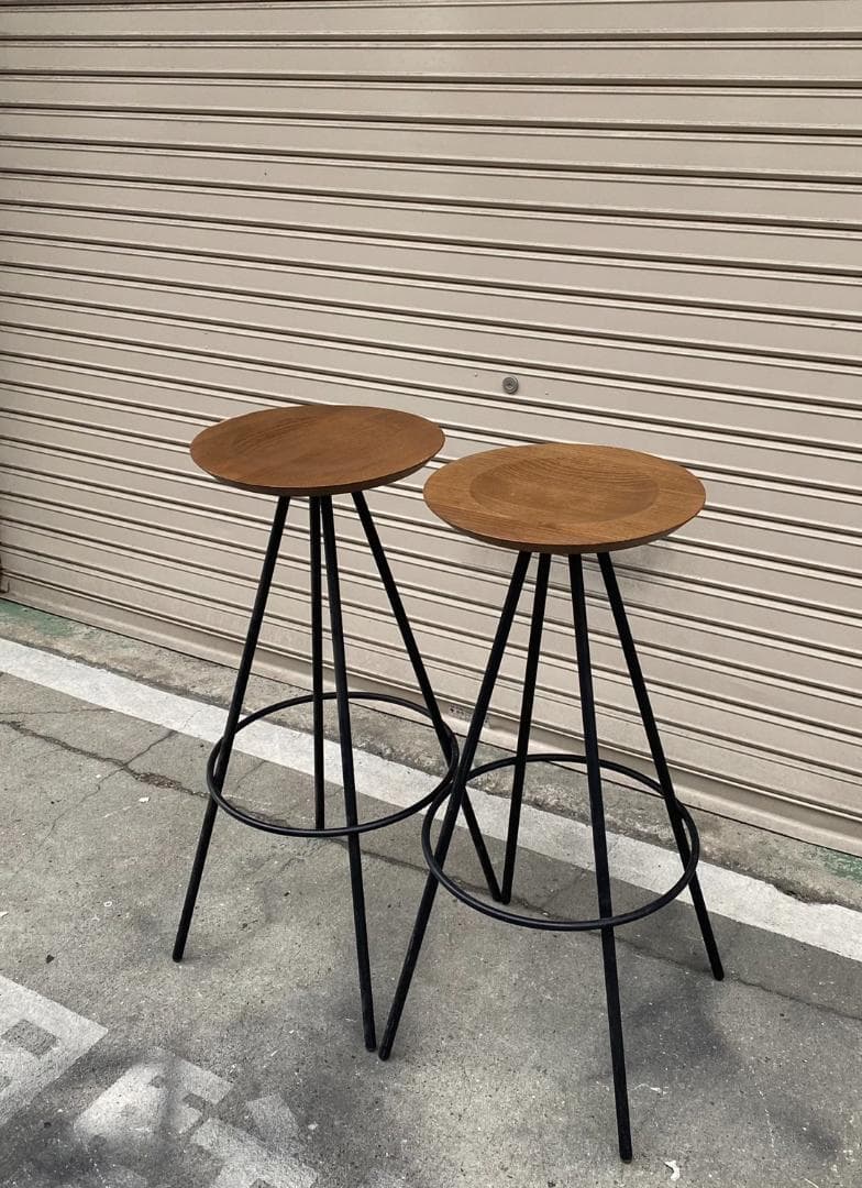 A374◆ADAL ハイスツール 2脚セット「北欧 モダン 無垢材」