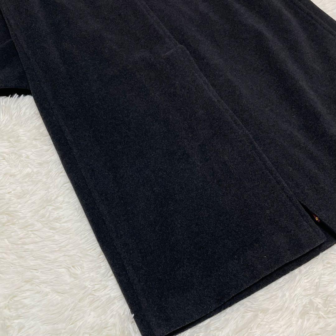 イタリア製 SEVENTY カシミヤ混 ステンカラーコート マキシ丈 金ボタン