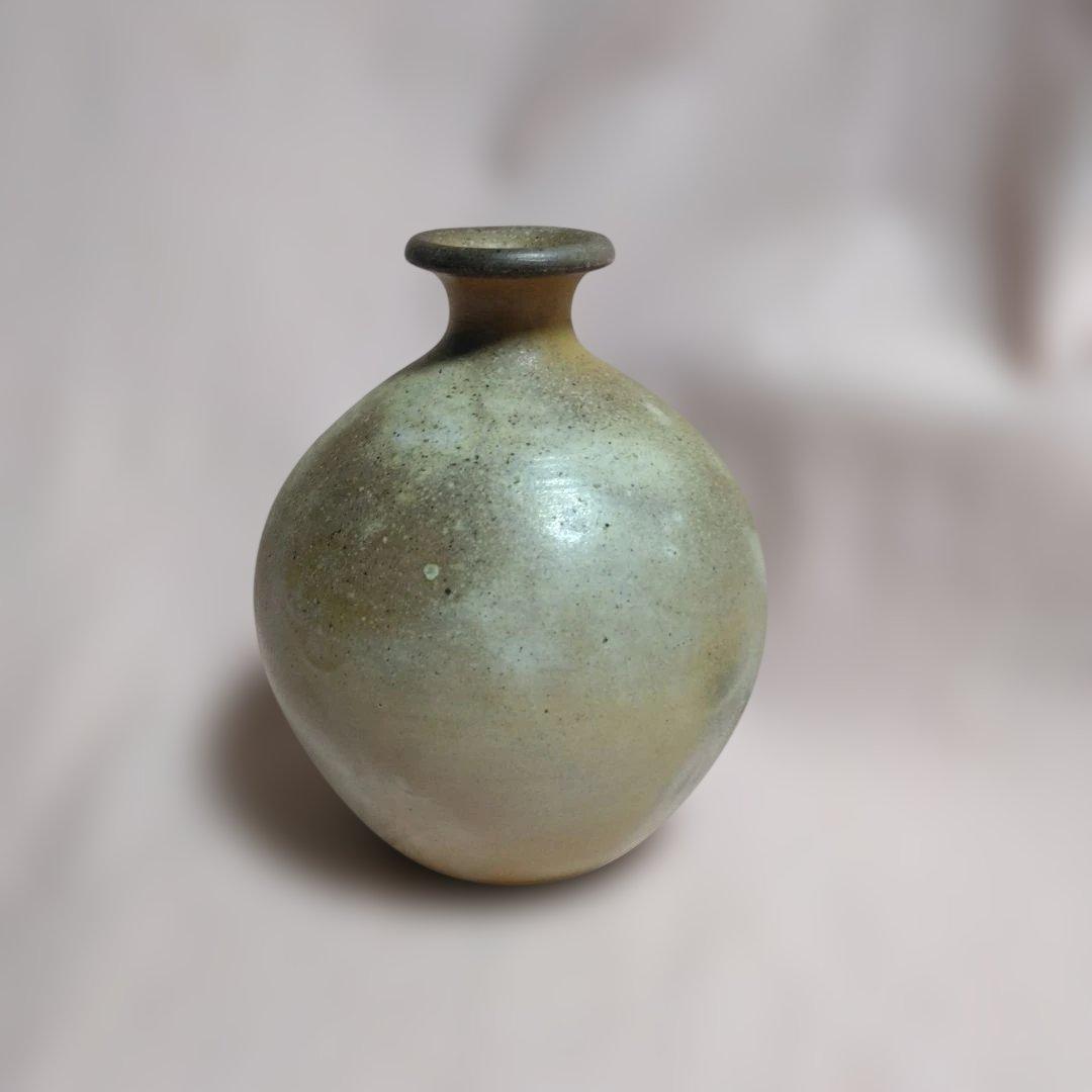 丹波焼　大西誠一作　白丹波窯変花生け