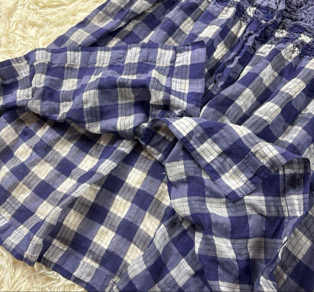 ISSEIMIYAKE イッセイミヤケ　シャツ　チェック柄　シワ加工　半袖