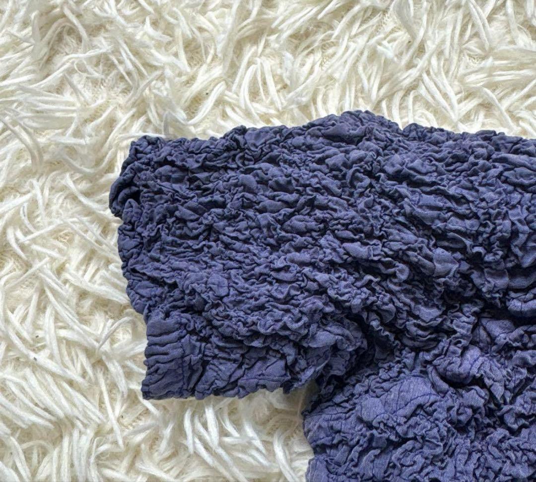 ISSEIMIYAKE イッセイミヤケ　シャツ　チェック柄　シワ加工　半袖