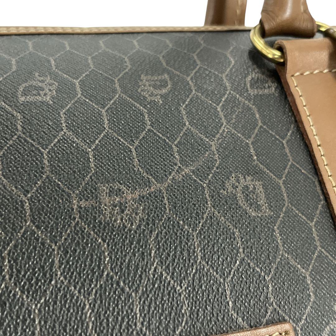 オールド　ディオール　ハニカム　ボストンバッグ　PVCレザー　旅行バッグ　革ロゴ