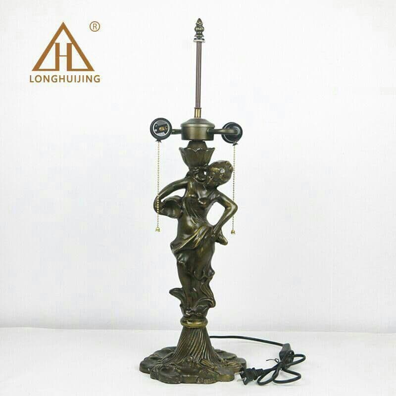 ティファニースタイルテーブルランプ電気スタンドガラスランプ\r バロックの女神6