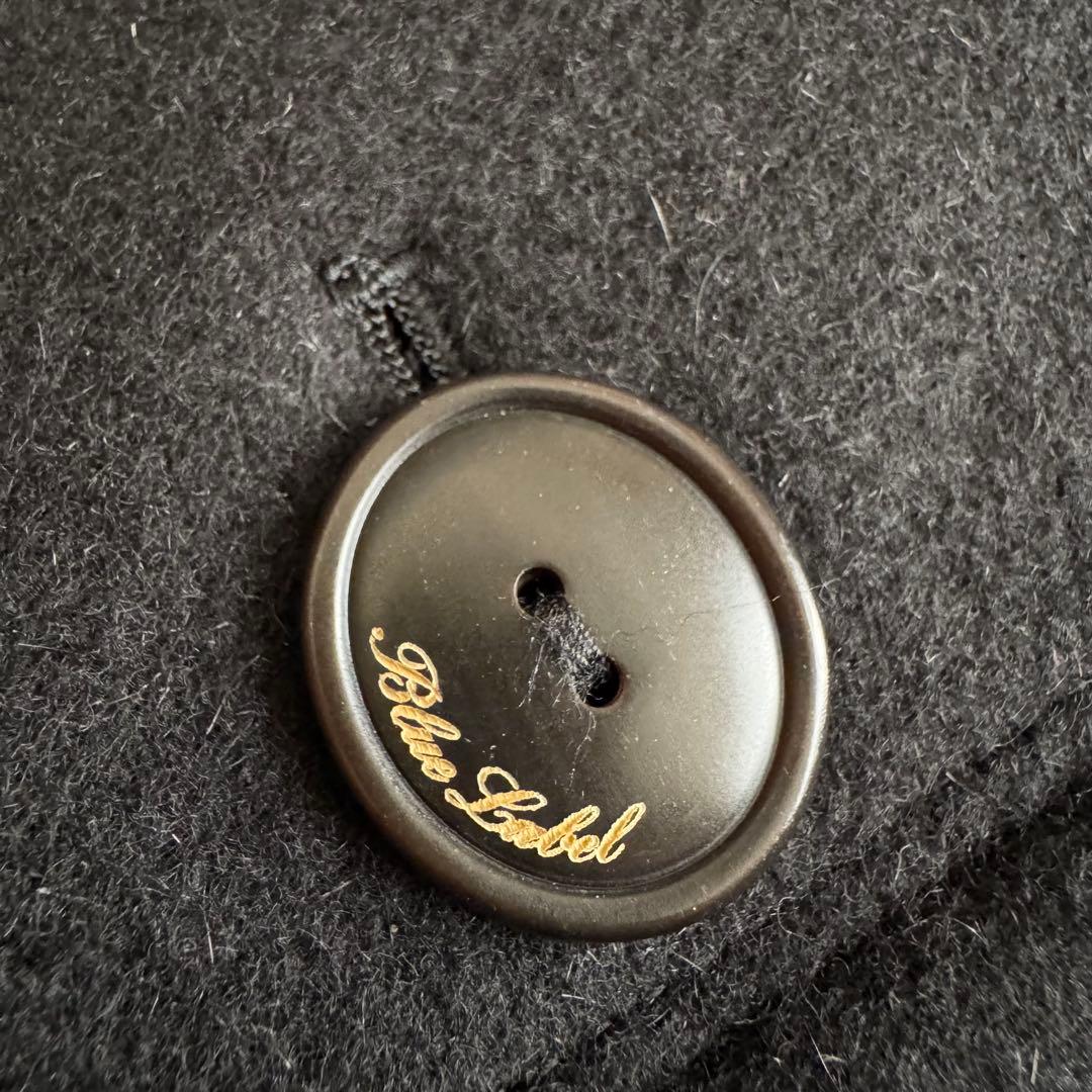 バーバリーブルーレーベル　コート　ノバチェック　2WAY　黒　40　カシミヤ混