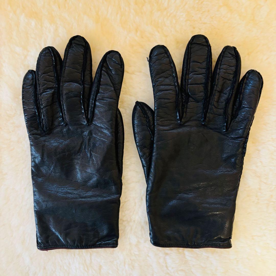 MALO マーロ メンズ 本革×カシミヤ手袋 黒 メンズ