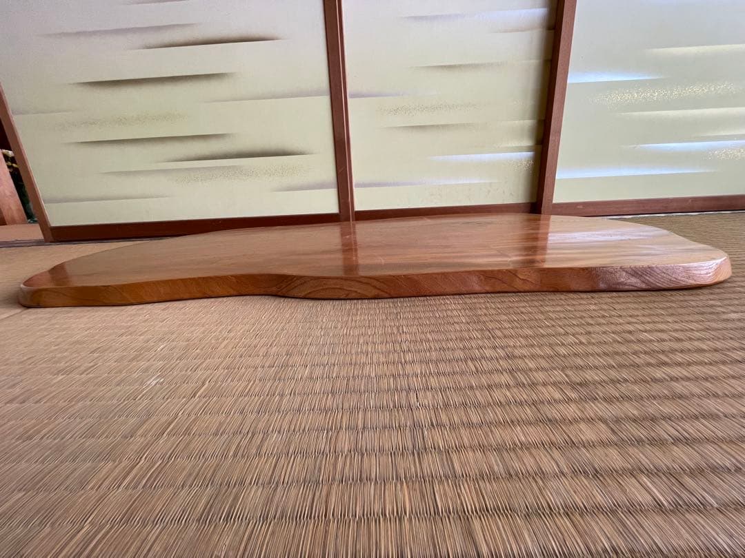 ③天然木 一枚板 無垢材 座卓/花台木製ローテーブル （100×55×3cm）