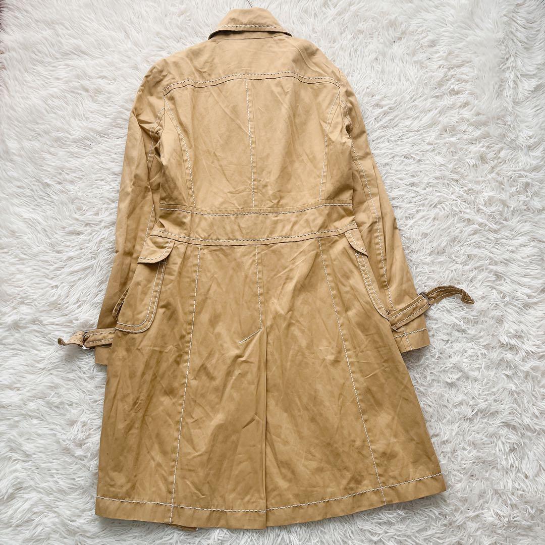 【美品】マックスマーラ ロングスプリングコート 袖ベルト 大きいサイズ 刺繍