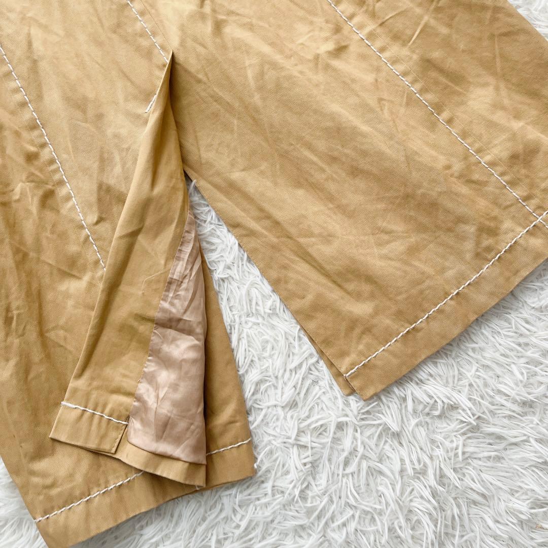 【美品】マックスマーラ ロングスプリングコート 袖ベルト 大きいサイズ 刺繍