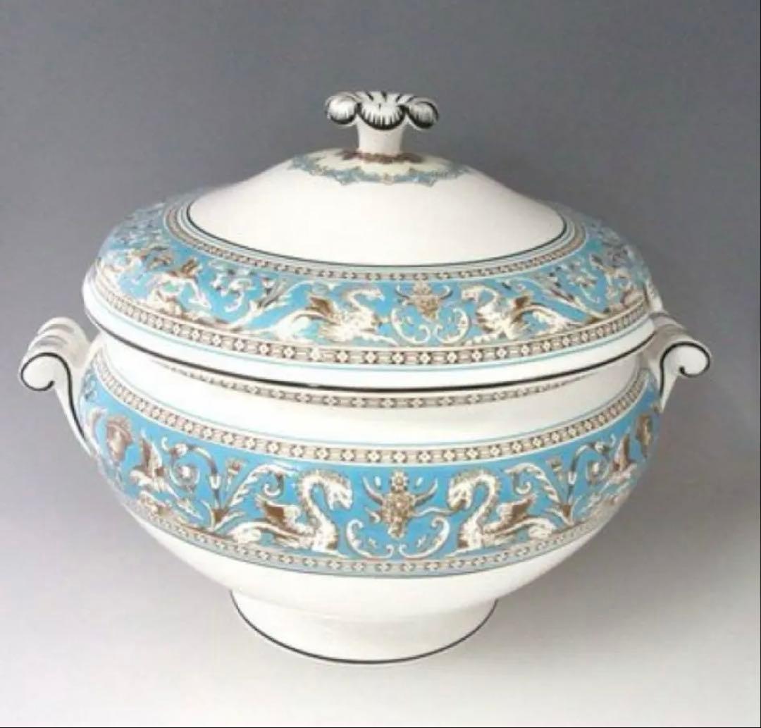 ウェッジウッド　フロレンティーンターコイズ　スープチューリン