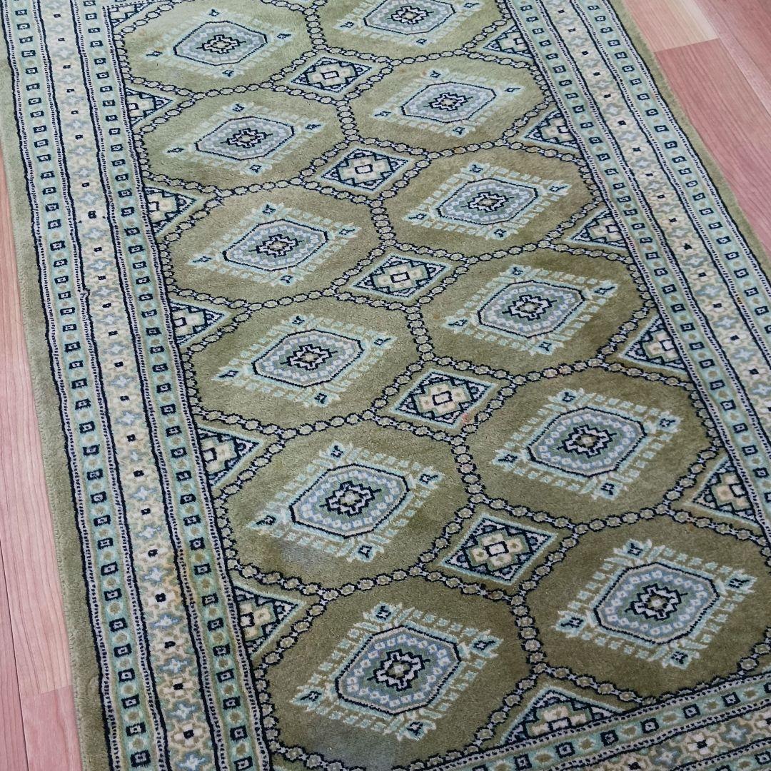 専用 Y2208 パキスタン絨毯 ウール×コットン 手織り 139×89㎝