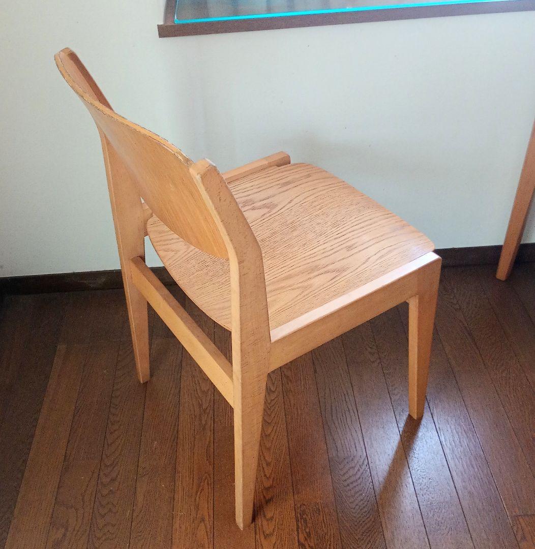 ①グッドデザイン賞【天童木工】ブックチェア/ダイニングチェア/木製椅子/USED