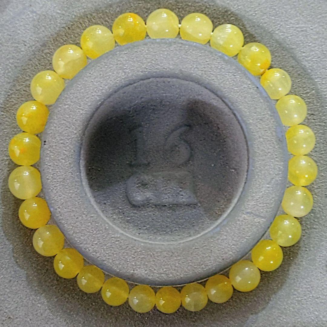 ★グラデーションサイズイエロースミソナイト 7.3-5.8ミリ珠ブレス(SA+)