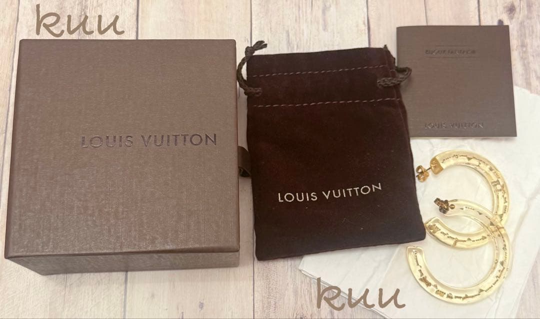 LOUIS VUITTON クリアゴールド フープピアス　M65868