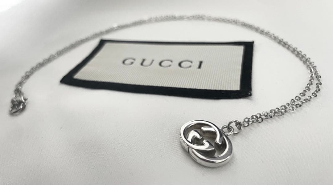 極上美品‼️ GUCCI GGロゴチャームネックレス シルバー925【正規品】