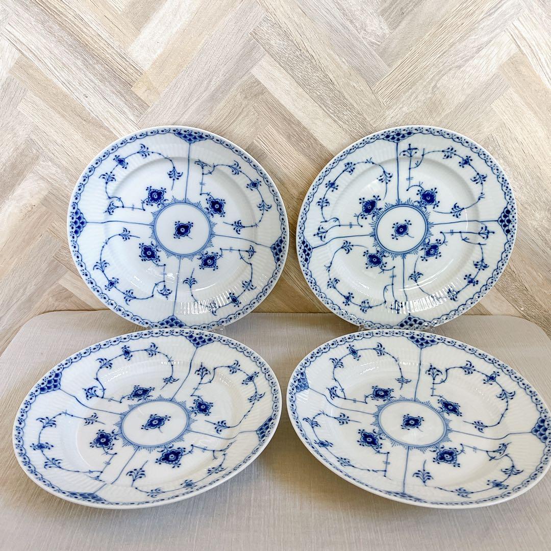 廃盤【希少】ロイヤルコペンハーゲン ブルーフルーテッド ハーフレース ディープ