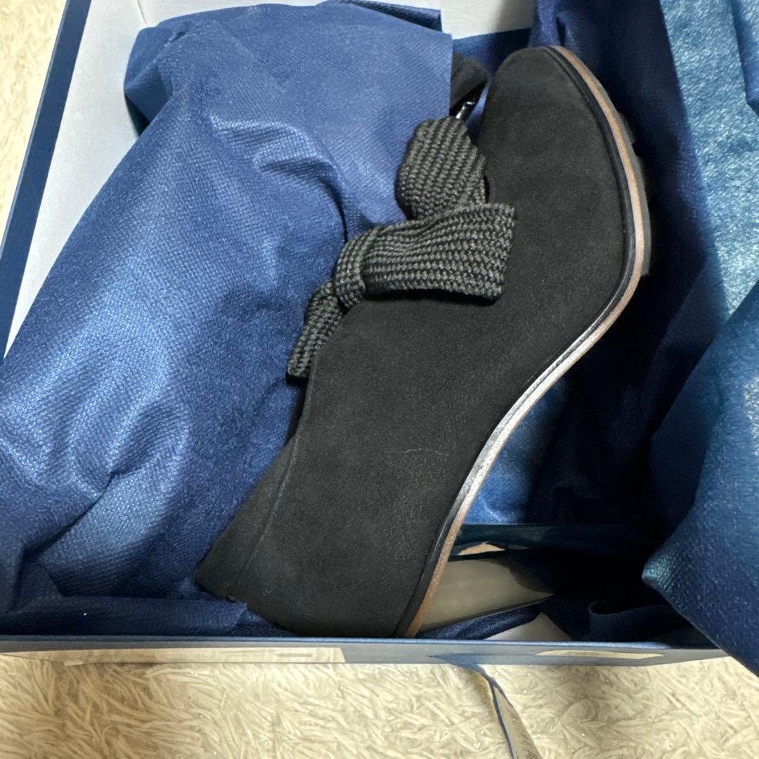 【新品未使用】ヒルズアベニュー ★オセアニカ リボンパンプス ★ブラック24.5