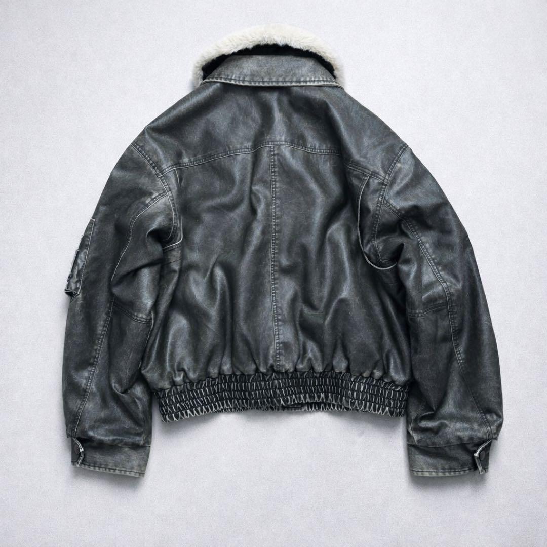 SLY アウター ヴィンテージ フェイクレザー ショート ブルゾン ブラック