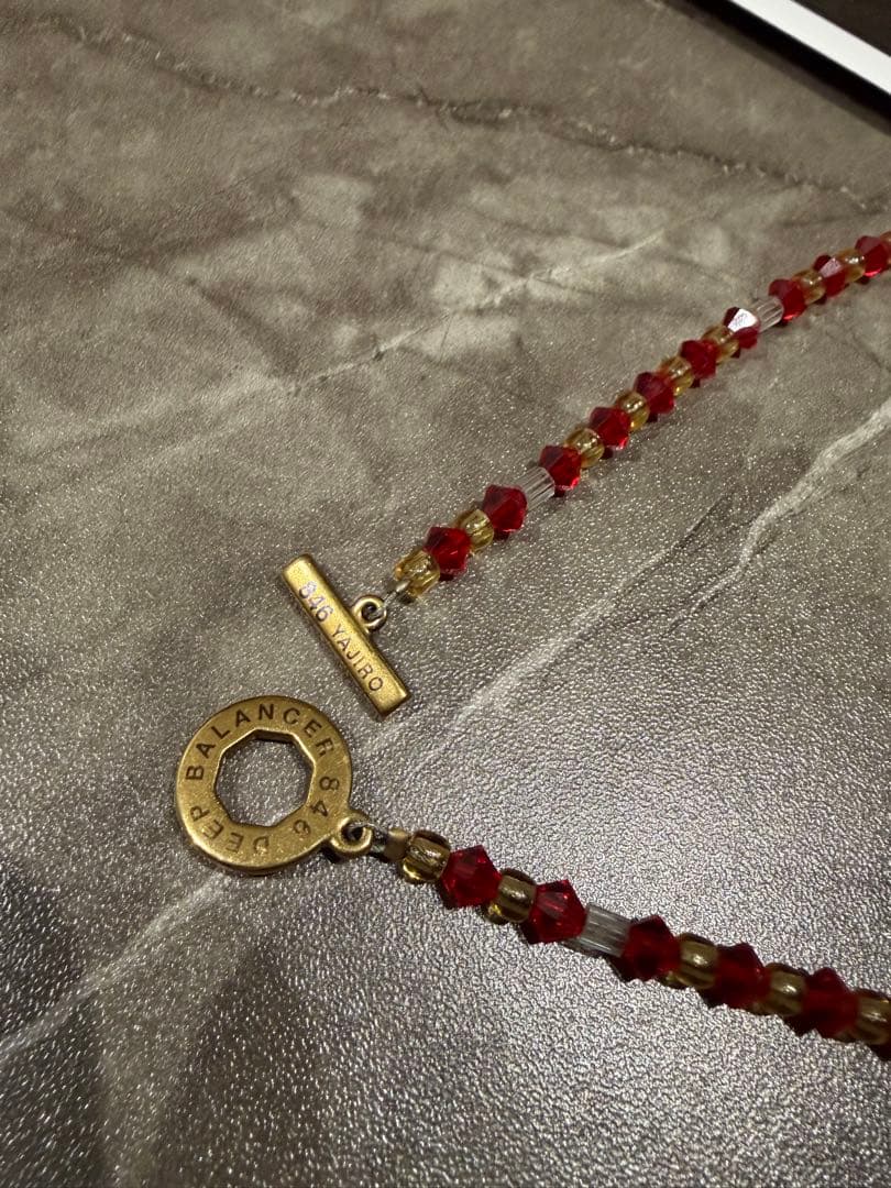 846 ネックレスGOLD TITA22【レッ #] L (50cm)