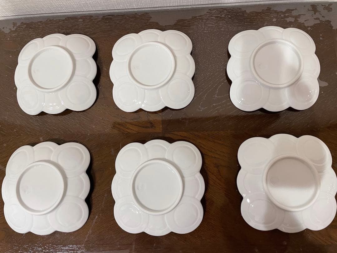 新品未使用　有田焼　渕プラチナ小皿　線吉祥むすび 6枚セット