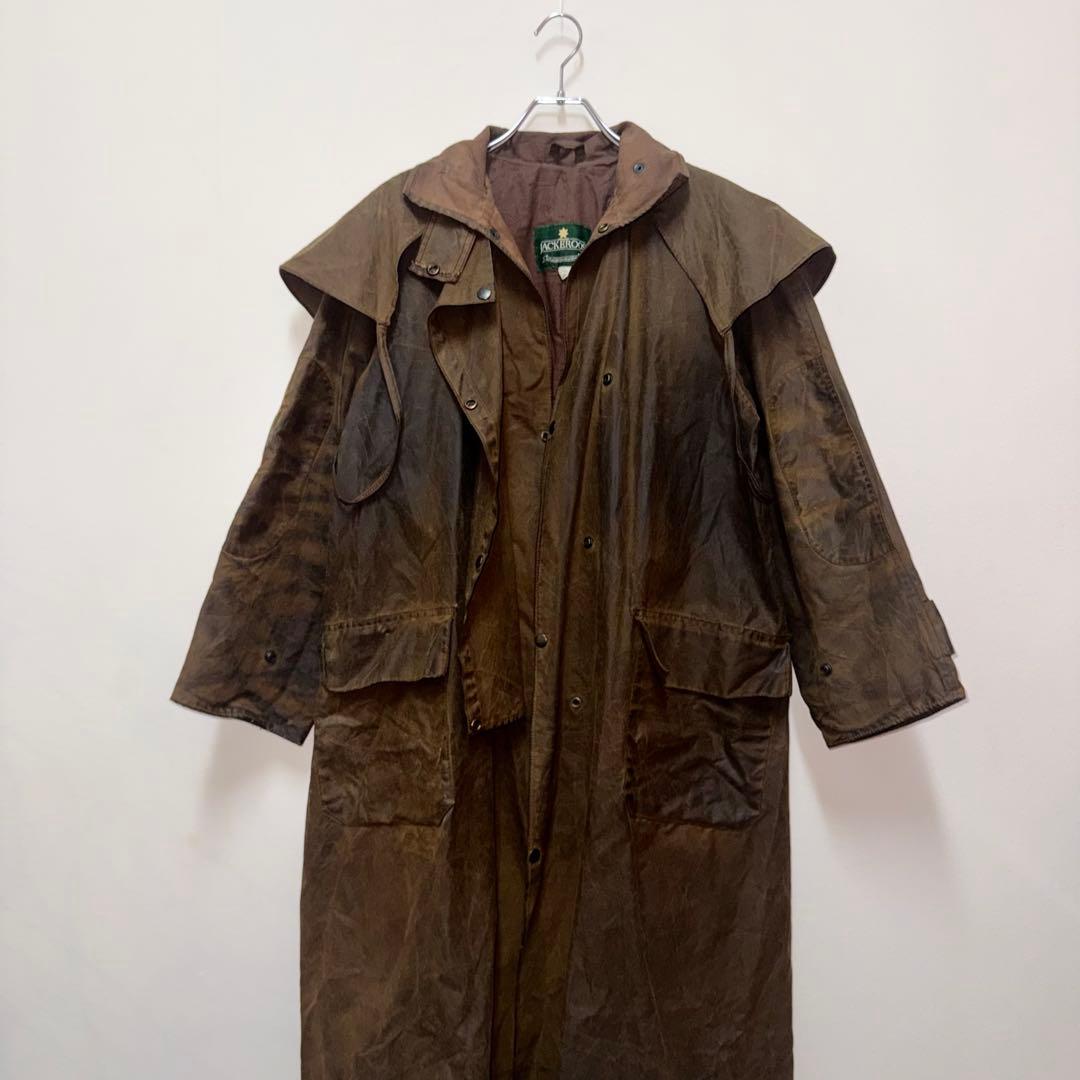 90s 英国製 オイルド ダスターコート ユーロビンテージ 茶 モード