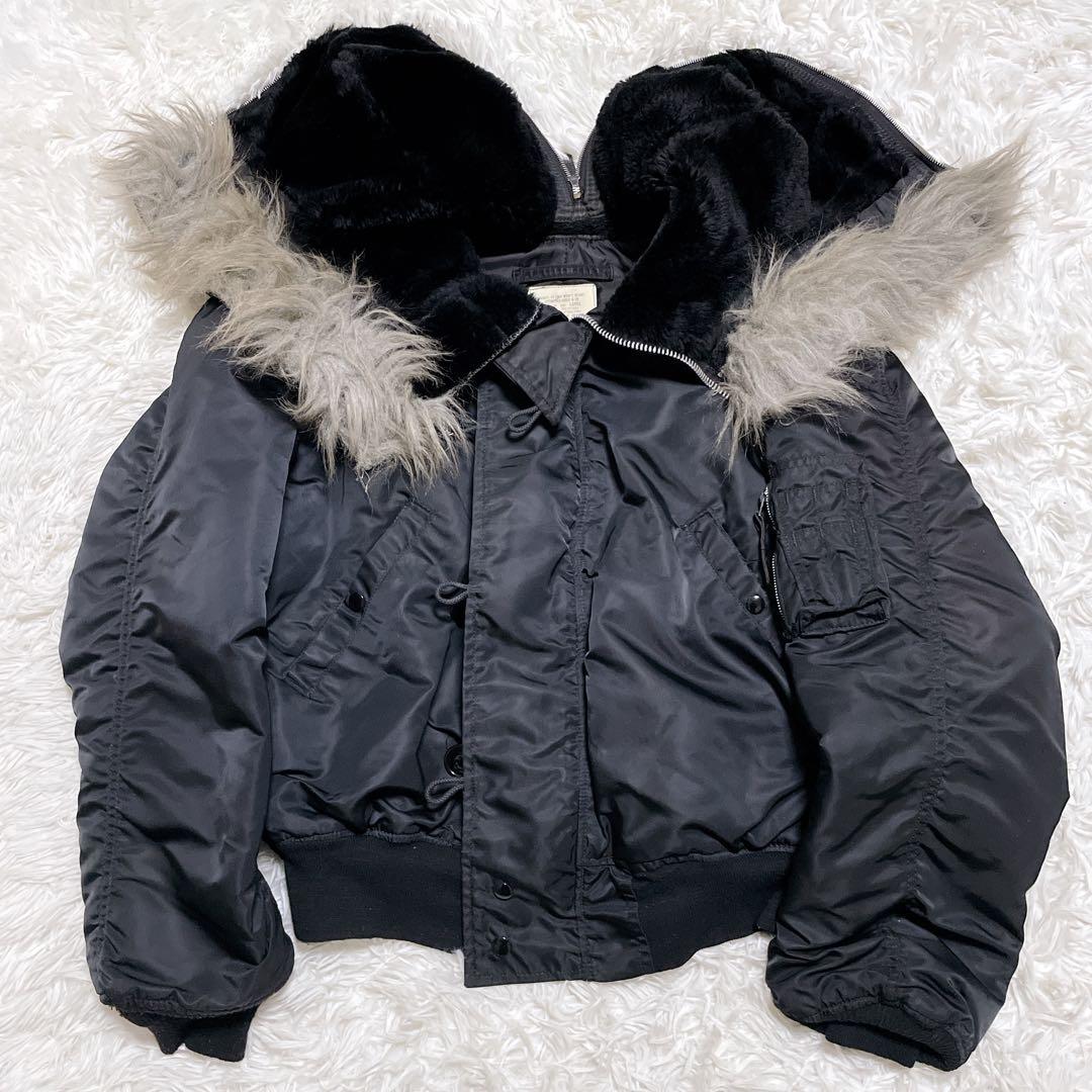 USA製 80s ALPHA アルファ N-2B フライトジャケット L 黒