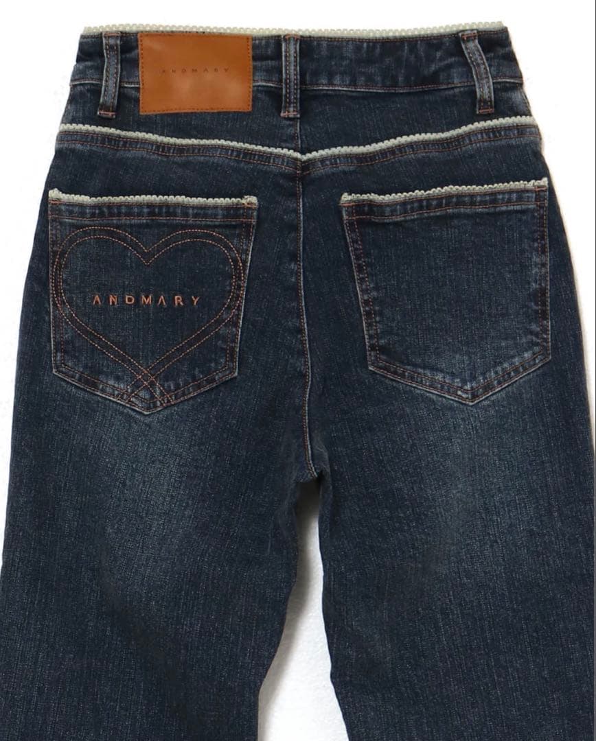 andmary Heart stitch denim Sサイズ