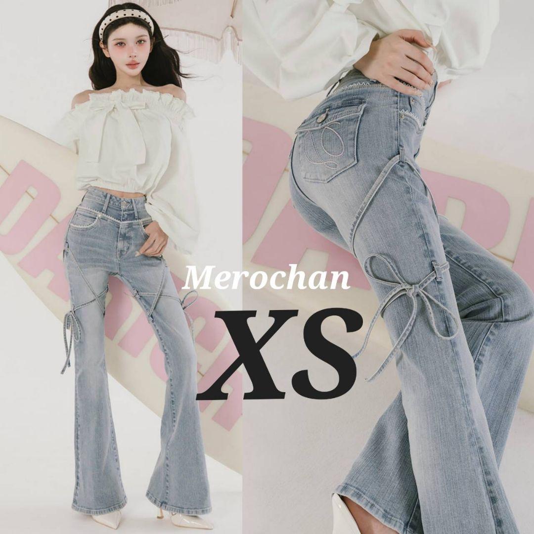 ダーリッチ ピコレースハイウエストフレアデニム