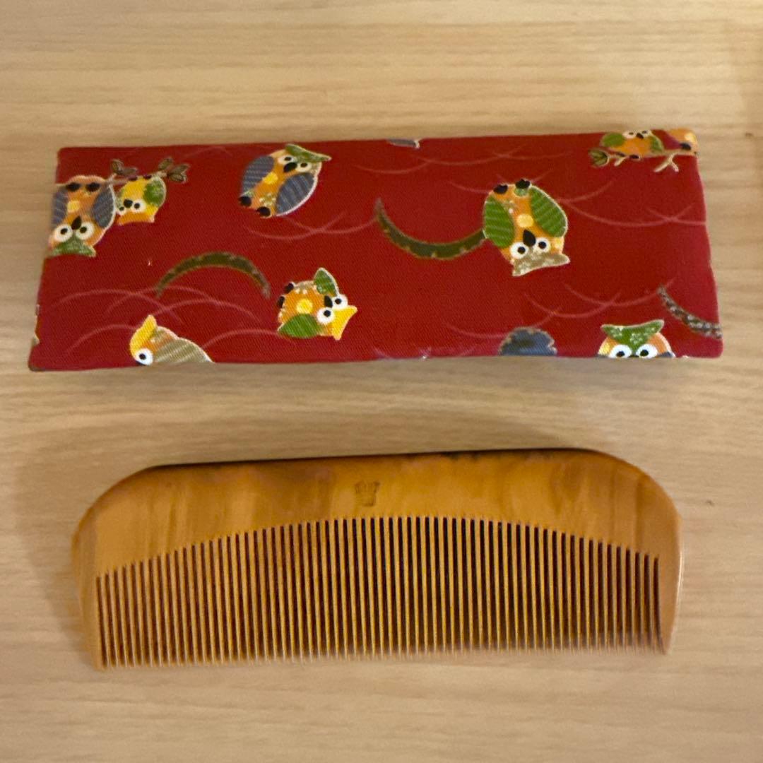 【未使用】つげ櫛　櫛留商店　くし　髪の毛　ヘアケア　本つげ　日本製　名古屋